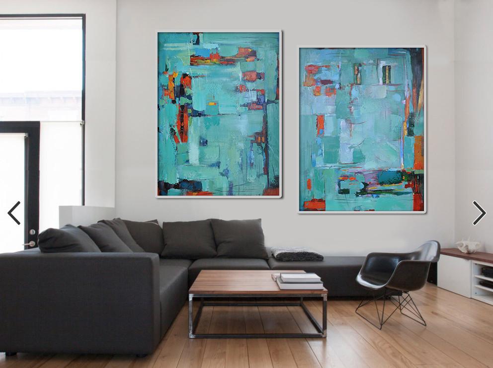 Set of 2 Contemporary Art #S110 - Click Image to Close